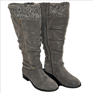 Torrid Gray Knee-High Boots Size 10 1/2 WW
